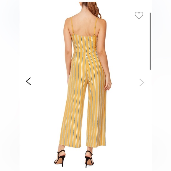 Dex Yellow striped wide-legged jumpsuit Size S - Picture 3 of 8